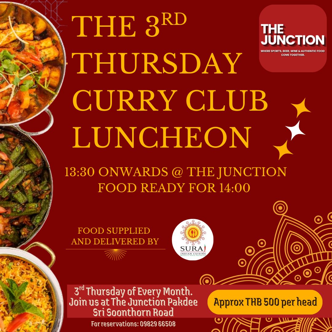 The third Thursday Curry Club Luncheon poster